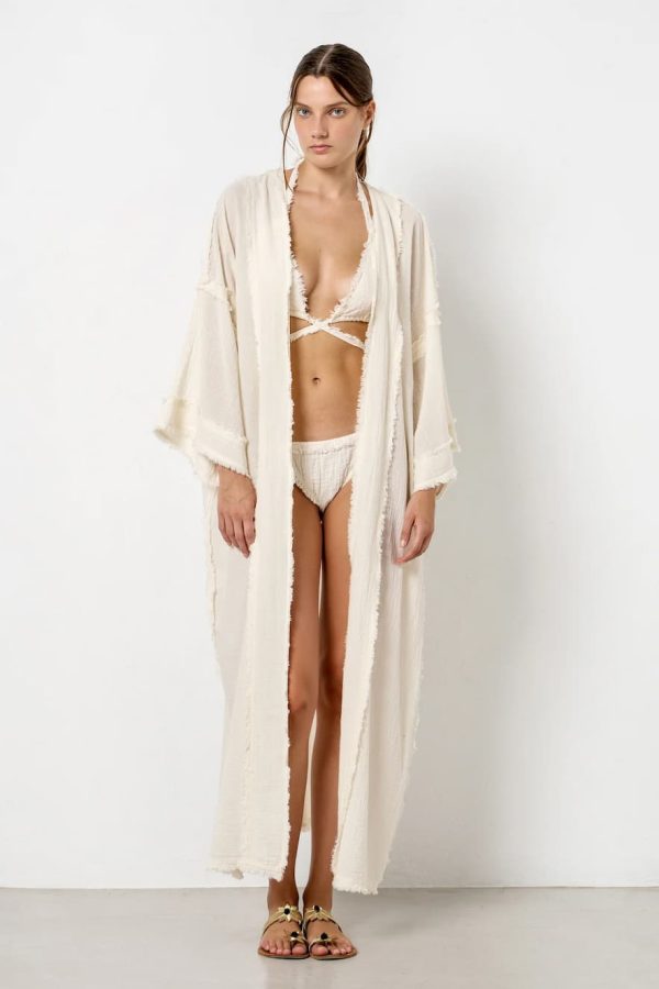 Christian Zen Achilles Maxi Kimono Off White