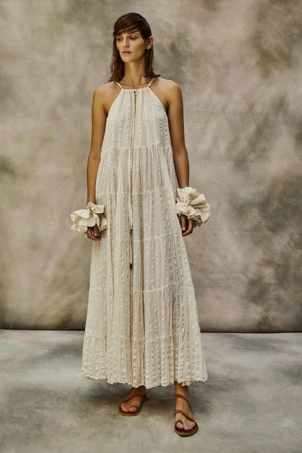 Christian Zen Natalia Maxi Strappy Dress Cream