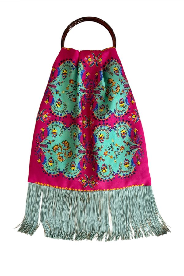 Eleni Malami Large Silk Bag Fuxia