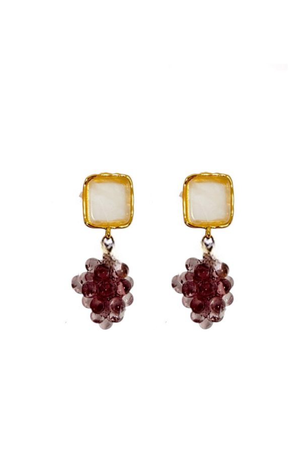 Ifigenia Loukou Earrings Grapes Purple