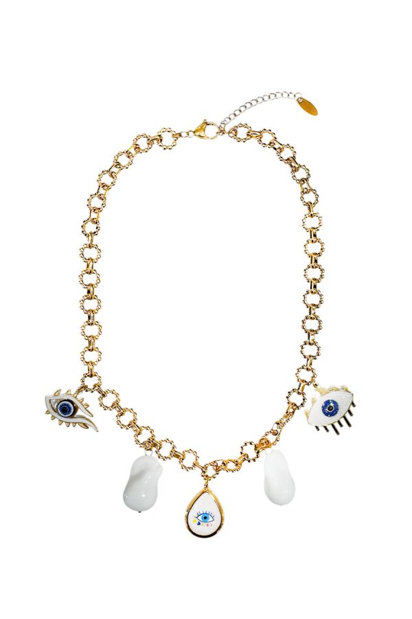 Ifigenia Loukou Necklace with Eyes and Murano Glass