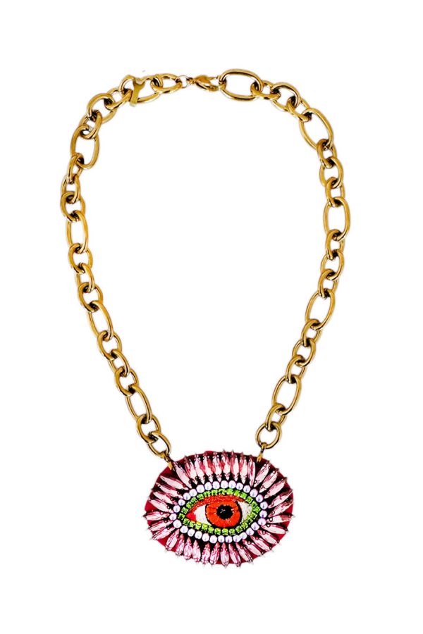 Ifigenia Loukou Pink Eye Necklace