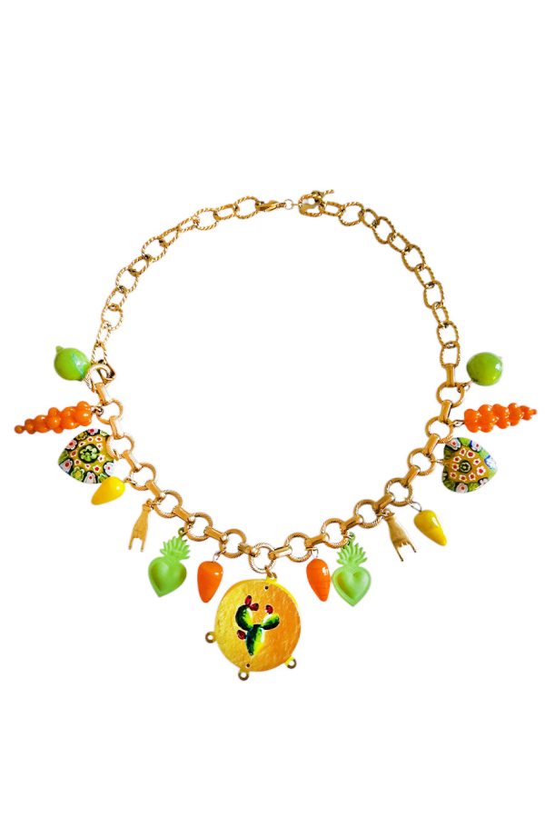 Ifigenia Loukou Short Ntefi with Charms Yellow