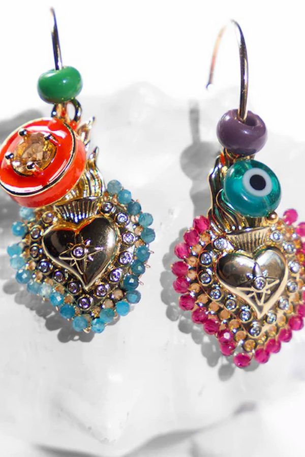 Katerina Psoma Amore Blue Hoop Earrings