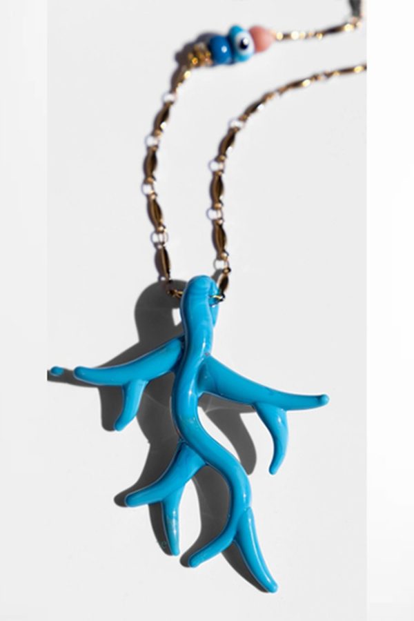 Katerina Psoma Blue Murano Coral Pendant