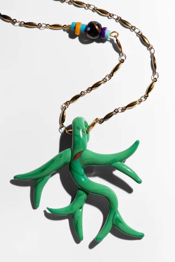 Katerina Psoma Green Murano Coral Pendant