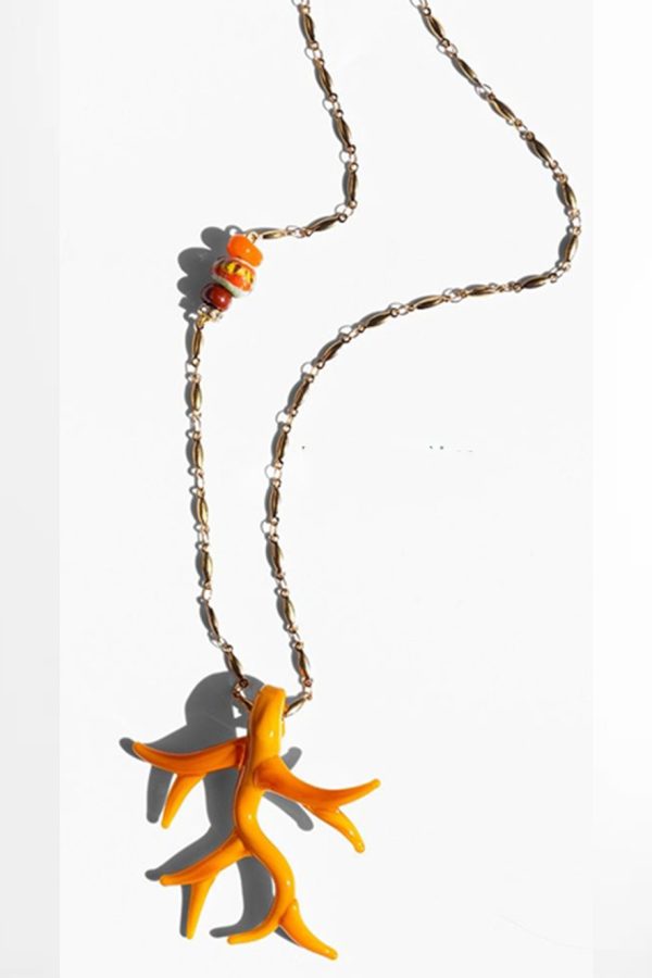 Katerina Psoma Orange Murano Coral Pendant