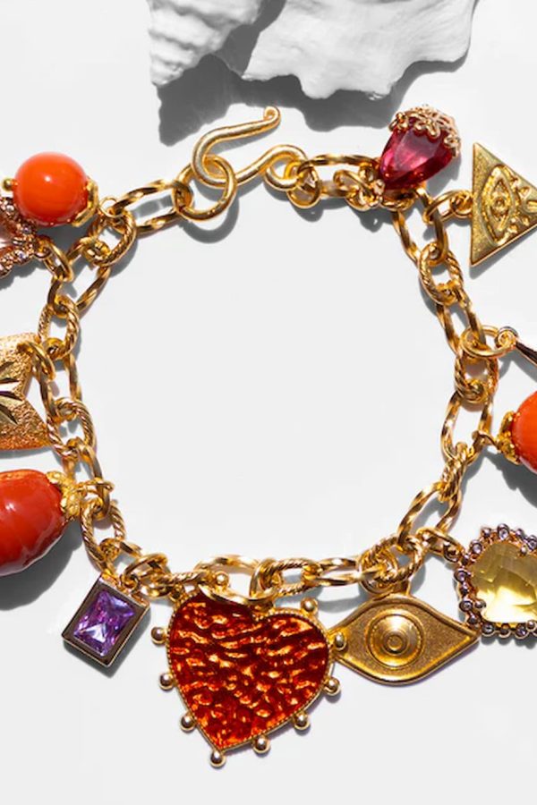 Katerina Psoma Ruby Coral Charm Bracelet