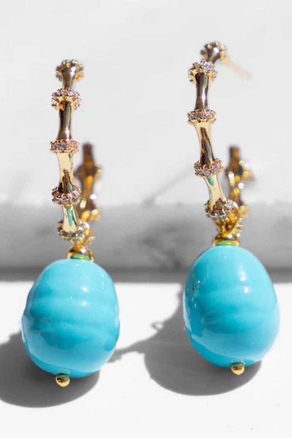 Katerina Psoma Valeria Turquoise Hoops