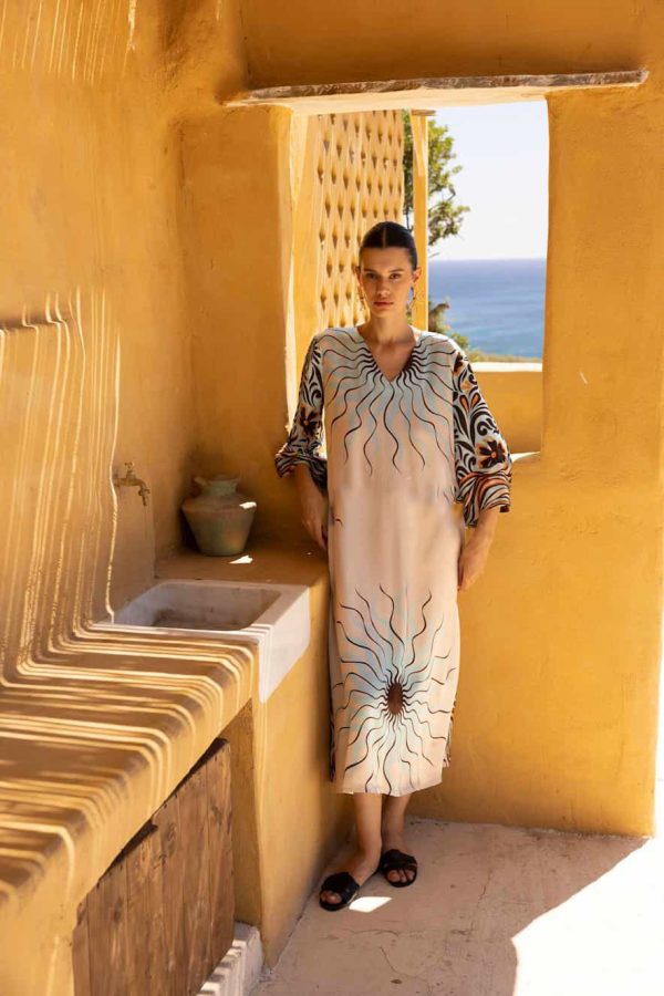 Nema Printed Satin Kaftan Sonia