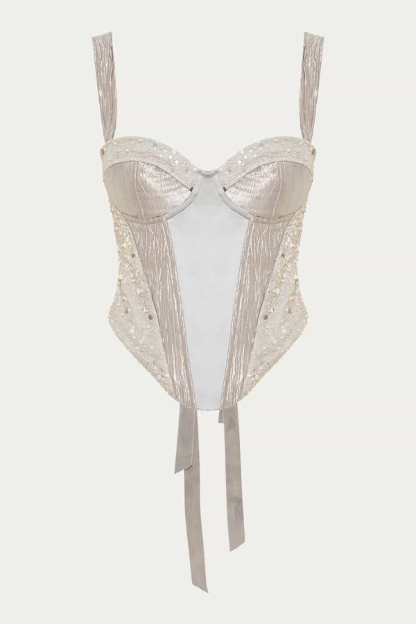 Nidodileda Skye Corset Top Silver Grey