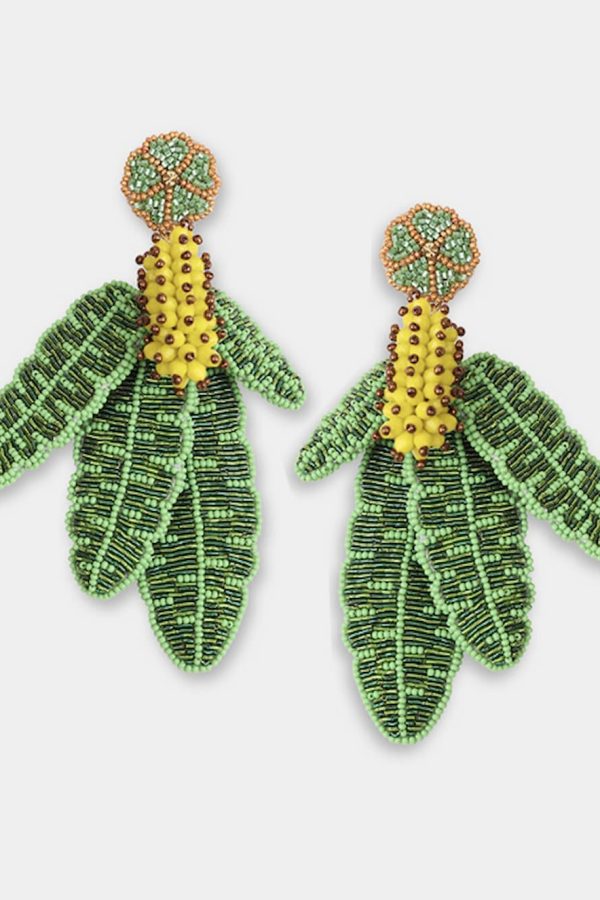 Olivia Dar Banana Leaf Earrings
