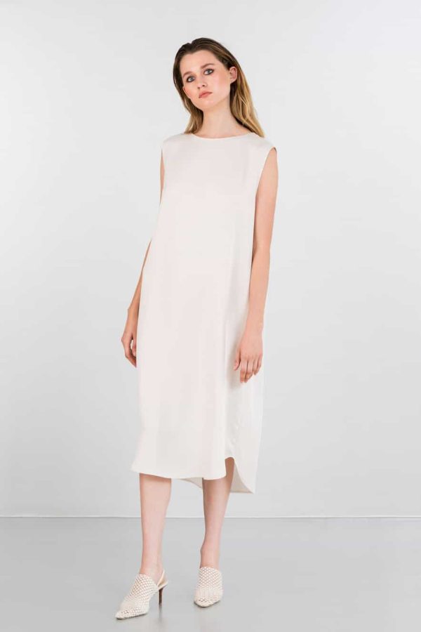 Philosophy Midi Lyocell Sleeveless Dress Cream