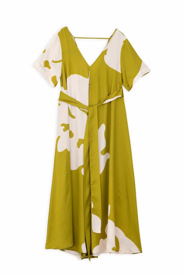 Philosophy Sleeveless Satin Dress Lime
