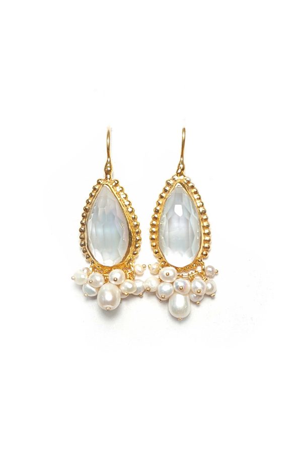 Tonia Makri Earrings Mother of Pearl Quartz Pearls