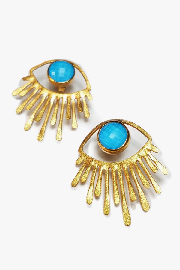 Tonia Makri Earrings Turquise Crystal Quartz