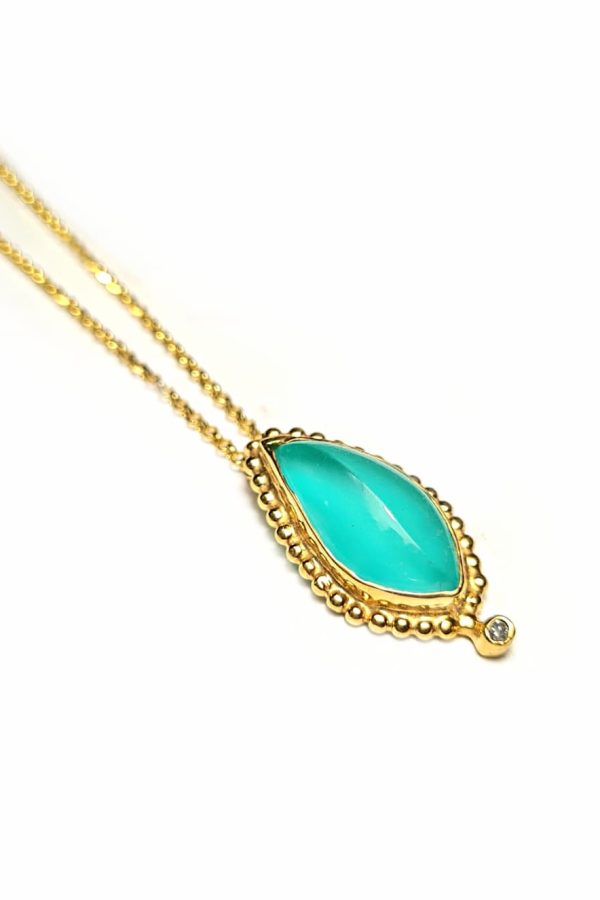 Tonia Makri Necklace Chalcedony Quartz Diamont