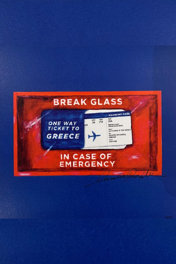 Carolina Rovithi One way Ticket To Greece Small 21,5cm X 21,5cm