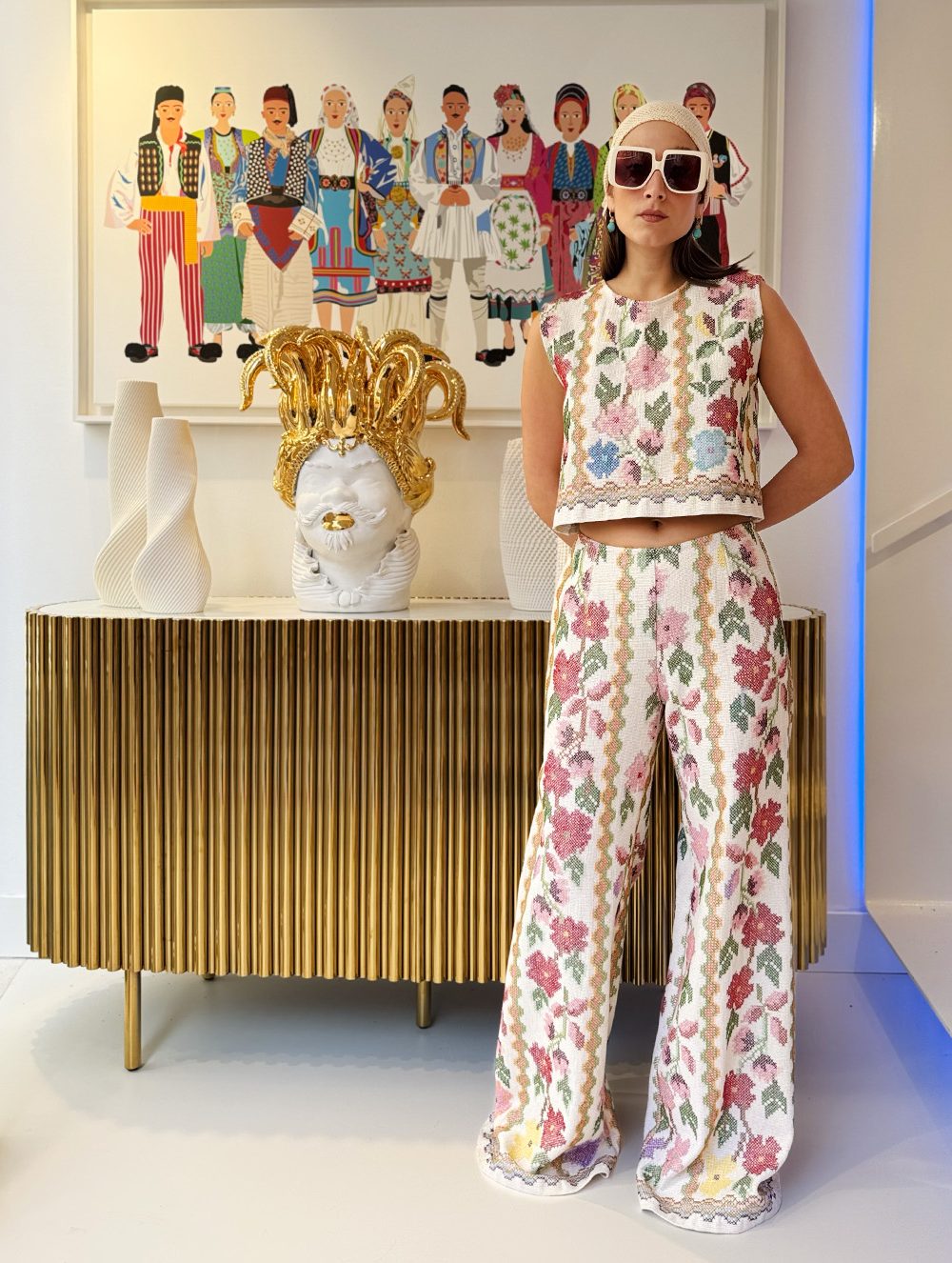 celia dragouni set top pants hand knitted1