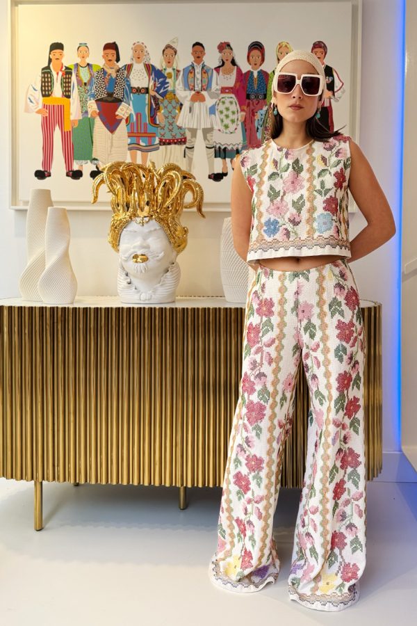 Celia Dragouni Set Top - Pants Hand Knitted