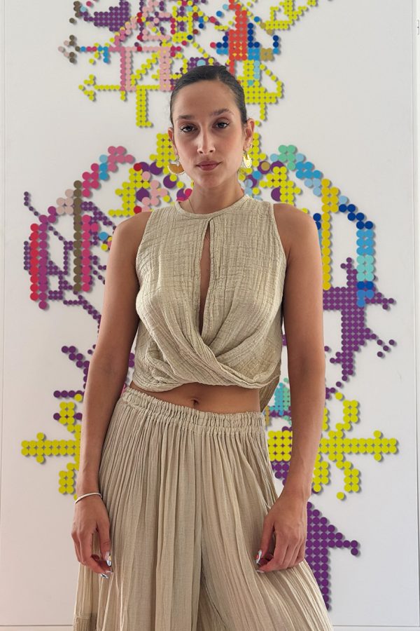 D'Artemide Ianthe Top Lurex Sand