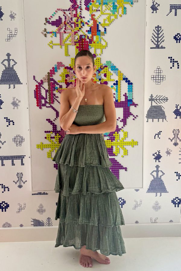 D'Artemide Maxi Dress Medusa Khaki