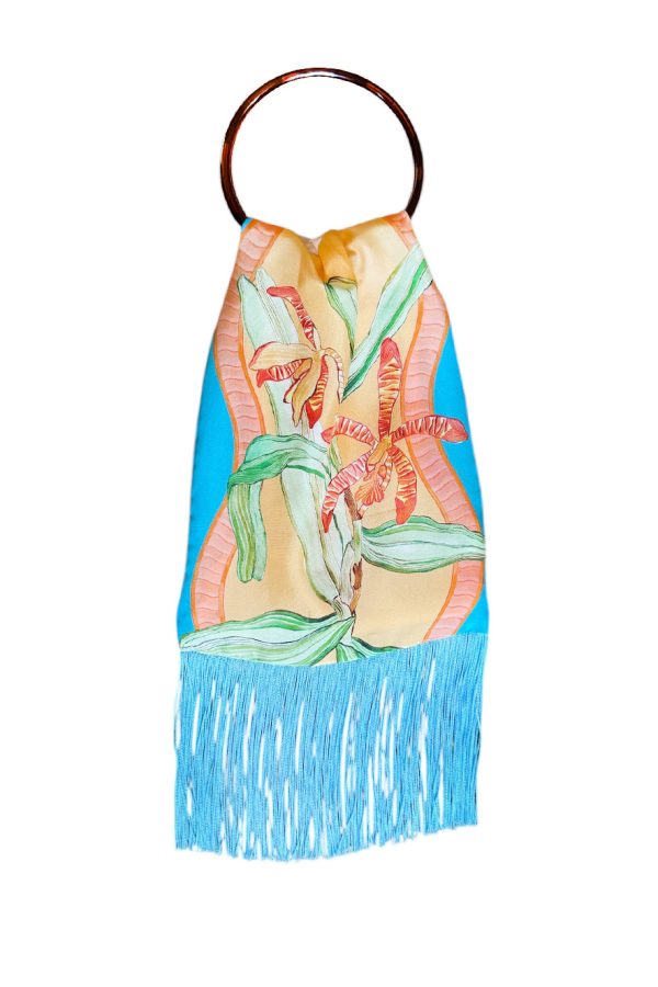 Eleni Malami Small Silk Fringe Bag Jade Peach