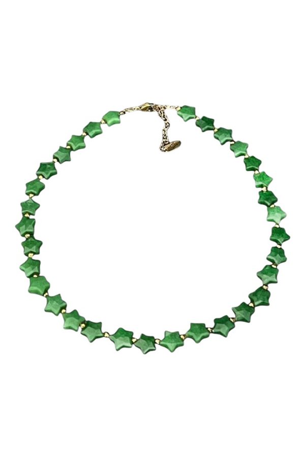 Ifigenia Loukou Jade Star Necklace Hematite Stars