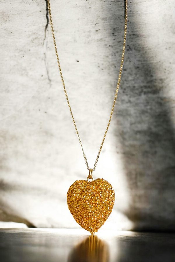 Ifigenia Loukou Jelly Heart Necklace with Long Chain Gold