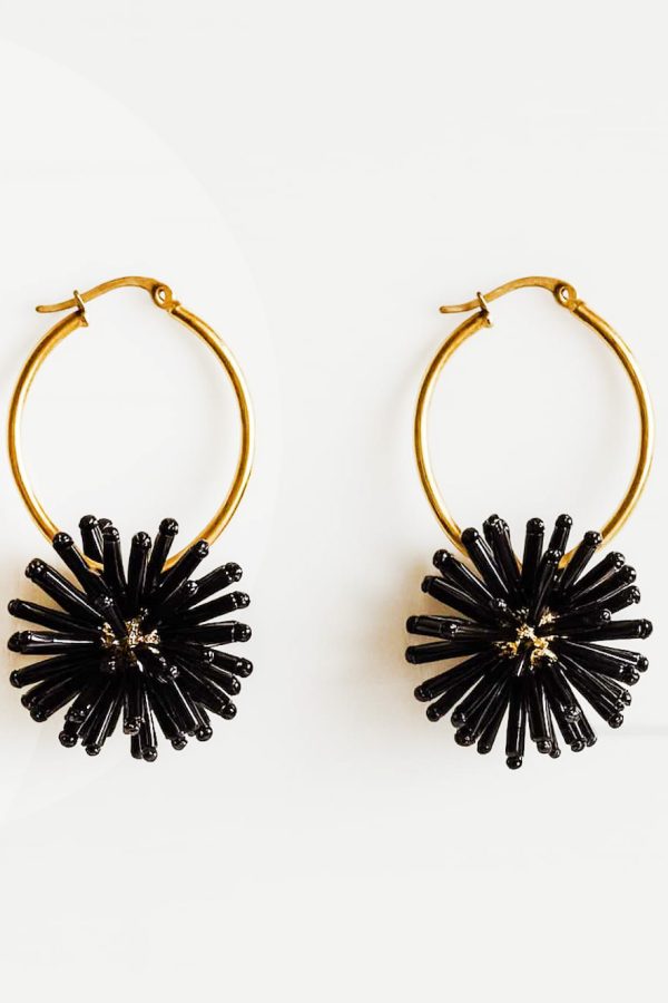 Ifigenia Loukou Earrings Dantelion Black