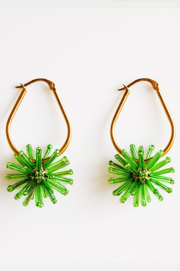 Ifigenia Loukou Dantelion Earrings Green