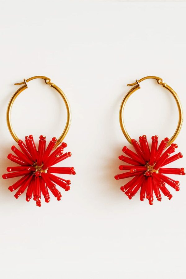 Ifigenia Loukou Earrings Dantelion Red