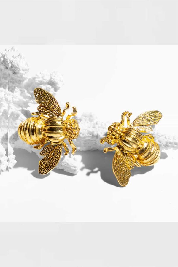 Katerina Psoma Bee Metal Stud Earrings