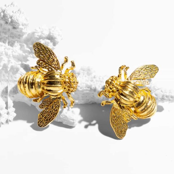 Katerina Psoma Bee Metal Stud Earrings