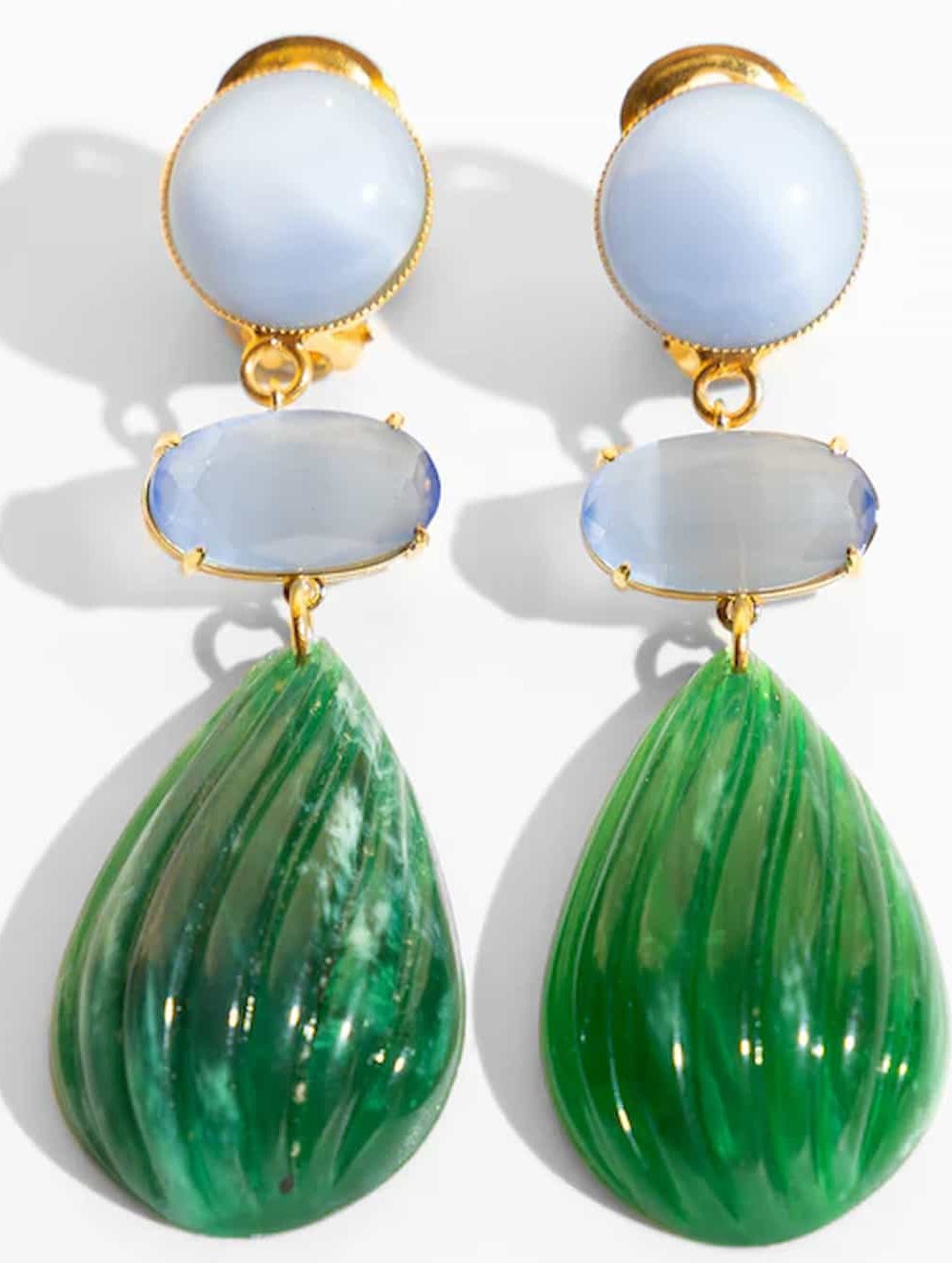 katerina psoma memphis green drop earrings1