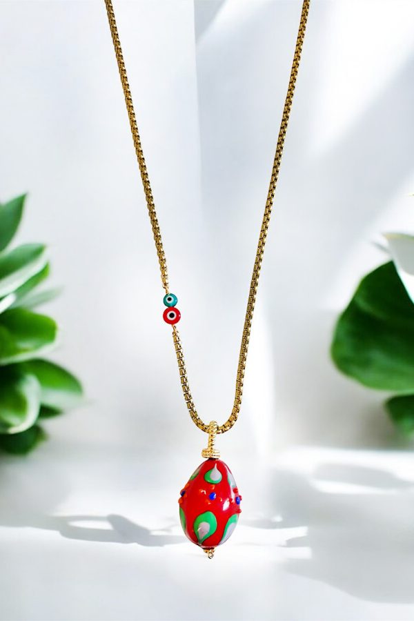 Katerina Psoma Necklace Big Red Fiorato Muran