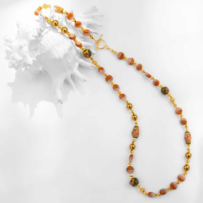 katerina psoma rosalba coral long necklace1