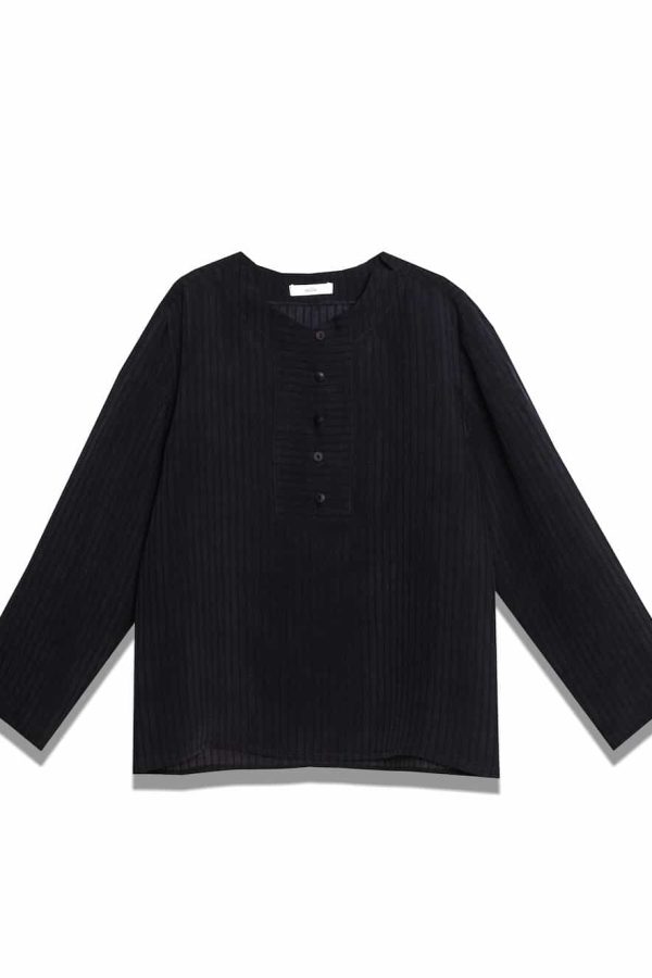 Milla Blouse Pinstripe Black