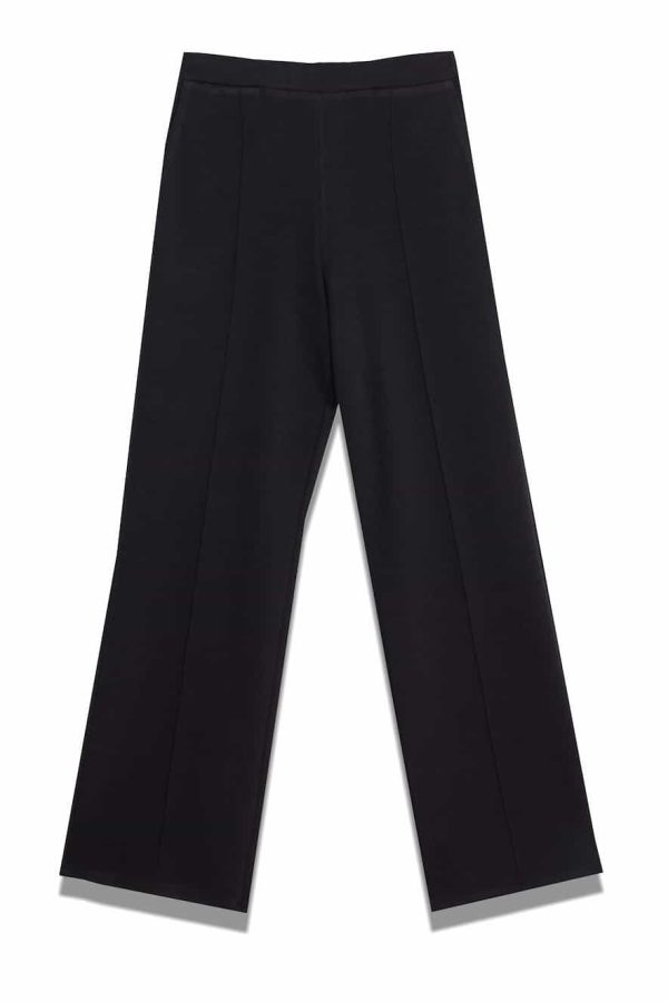 Milla Pants Straight Seam with Belt Black