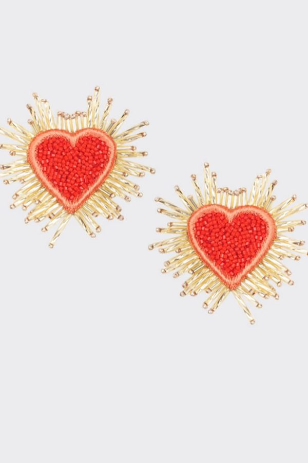 Olivia Dar Sparkle Heart Beaded Earrings