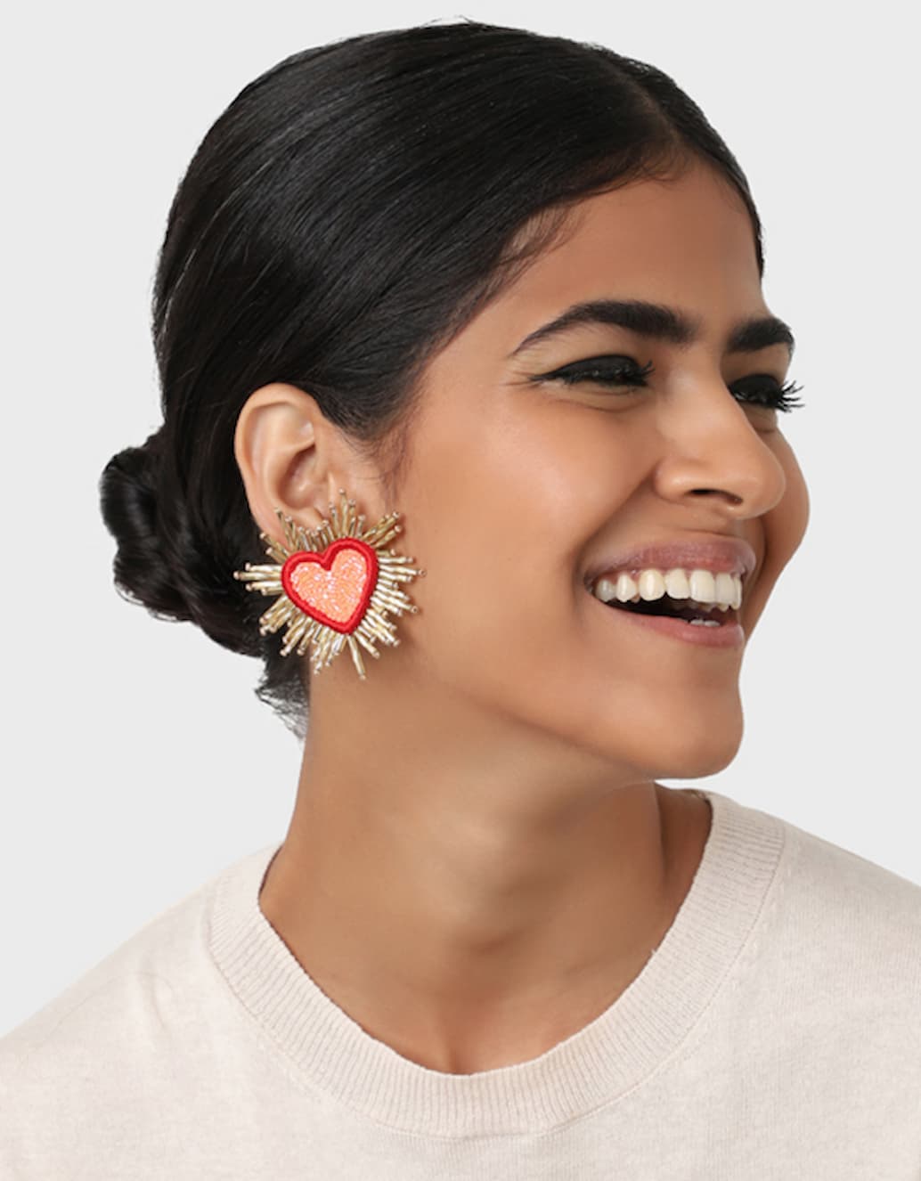 Olivia Dar Sparkle Heart Beaded Earrings - Image 2