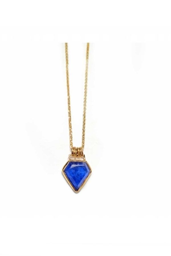 Tonia Makri Necklace Blue Triangle