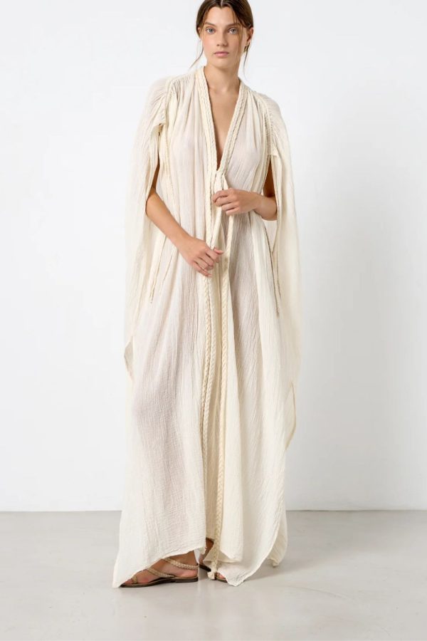 Christian Zen Mira Maxi Caftan Off White