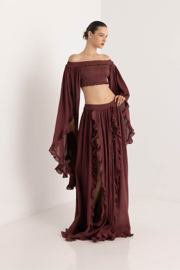 Christian Zen Nefeli Top Lurex W long Sleeves Wine