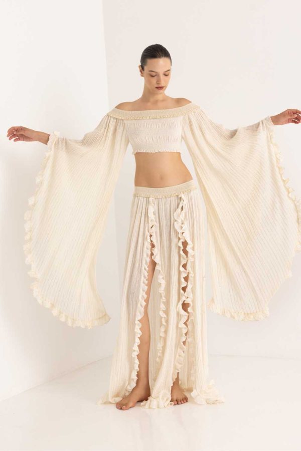 Christian Zen Nefeli Top Lurex W long Sleeves Off White