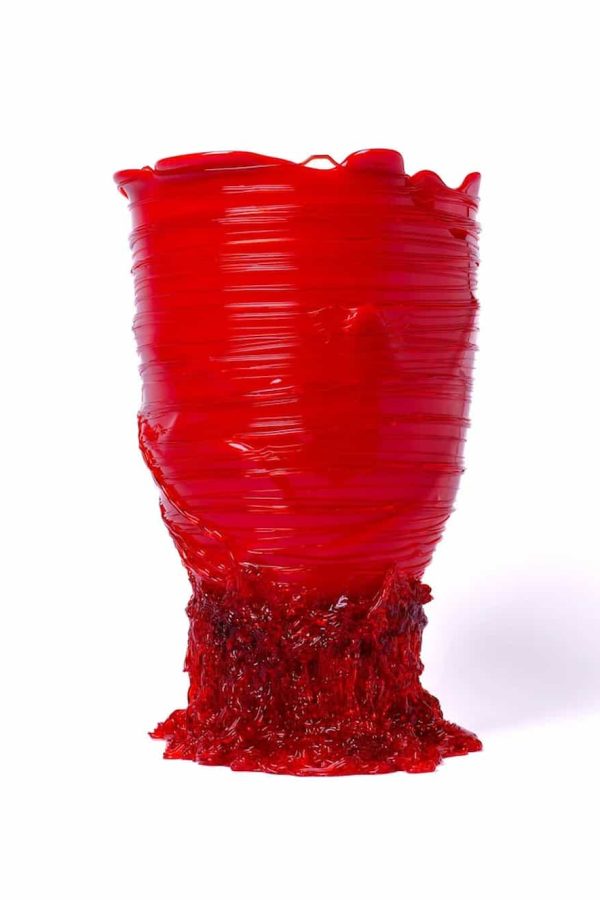 Corsi Spaghetti Vase Matt Red Clear Red