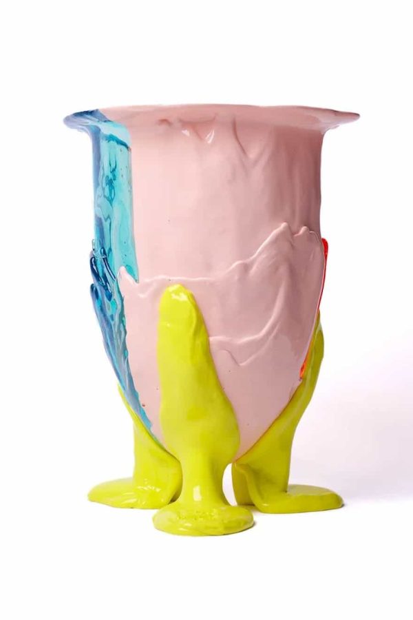 Corsi Vase Amazonia Vase Aqua Light Ruby Salmon Fluo Yellow