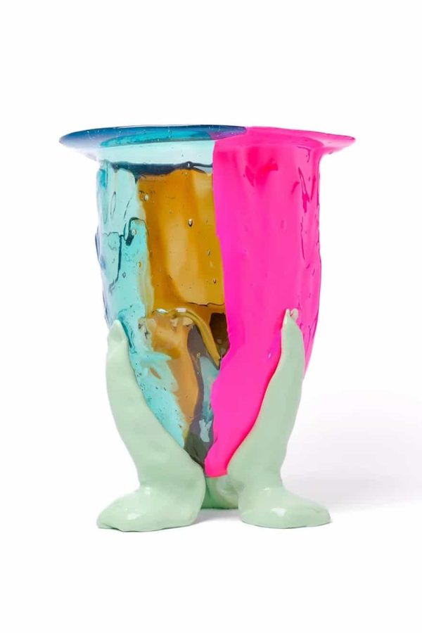 Corsi Vase Amazonia Vase Clear Aqua Brown Fluo Fuchsia Mint