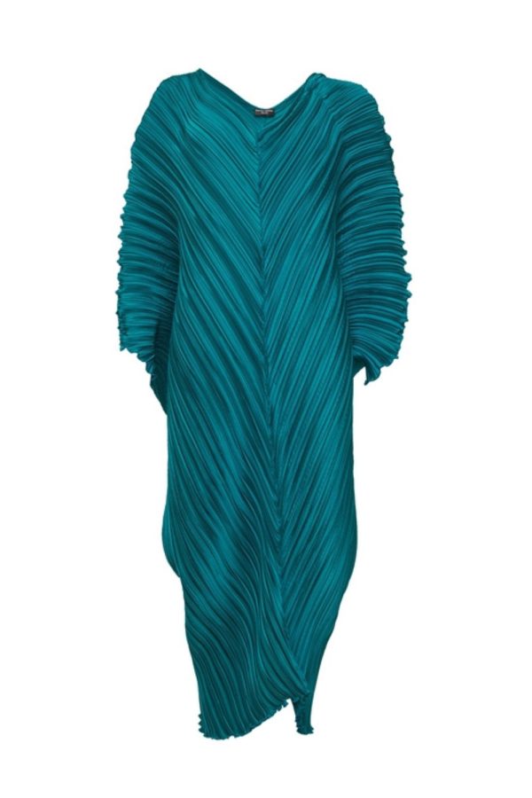 Daphne Valente Clotho Pleated Kaftan Dress Peacock