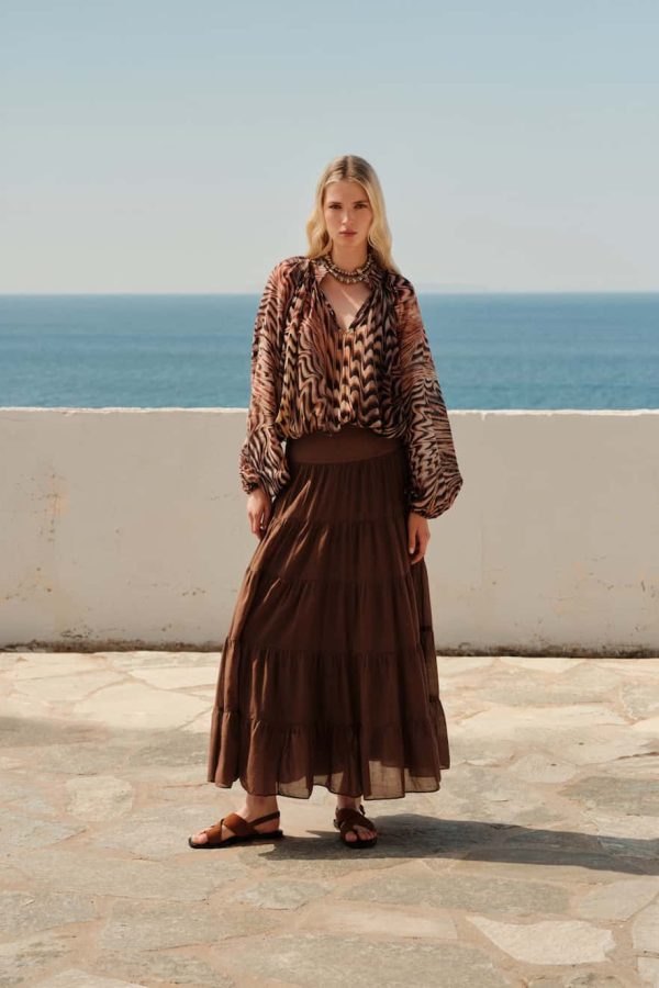 Devotion Maxi Skirt Voile Sage Brown